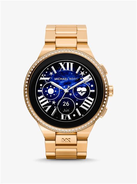 michael kors smart watch gold|gold tone smartwatch.